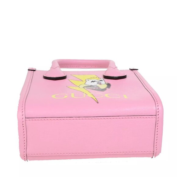 GUCCI x Bananya BNF Logo 2Way Mini Shoulder Bag Leather Pink GHW Italy 635RK208 - Picture 5 of 16